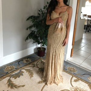 Gold beaded dress size 2
